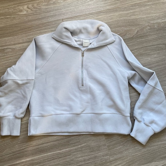 Varley Women’s Milano Half Zip Sweatshirt Sz S Light Blue EUC - Picture 2 of 15